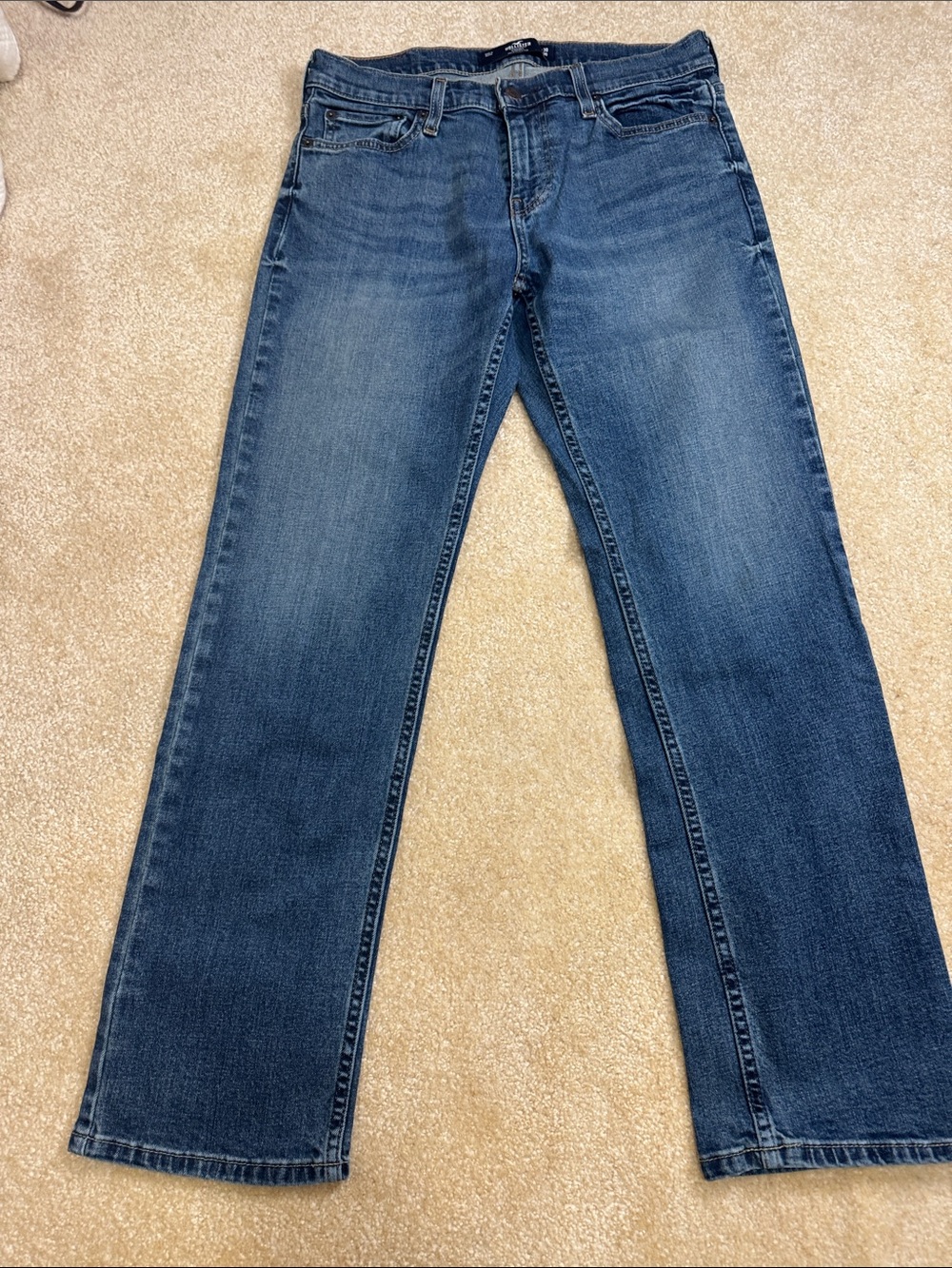 Hollister Men's Medium Blue Relaxed JUST Straight Jeans epic flex 30x30.
